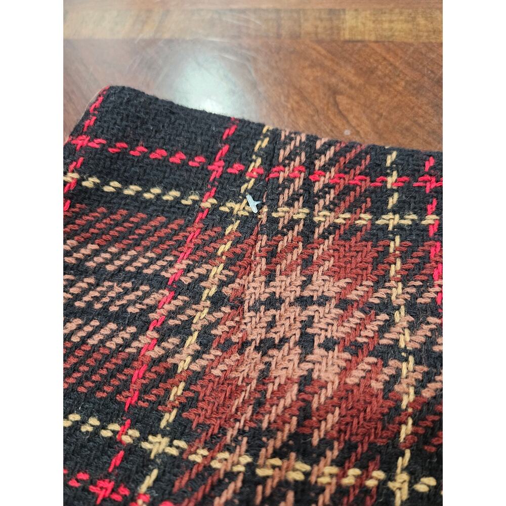 Harold’s 100% Wool Plaid A-Line Skirt Black Red Brown Lined Size 2 NWOT - Picture 2 of 8